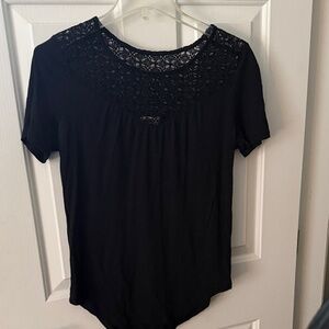 Old Navy Black Lace Short Sleeve Top